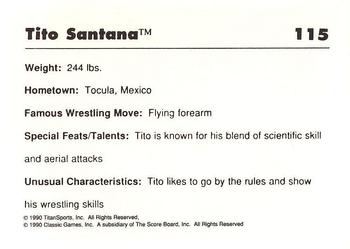 1990 Classic WWF #115 Tito Santana Back