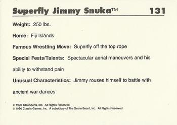 1990 Classic WWF #131 Superfly Jimmy Snuka Back