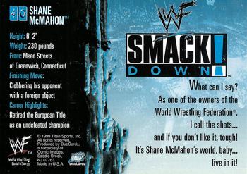 1999 Comic Images WWF SmackDown! #40 Shane McMahon  Back