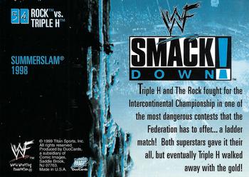 1999 Comic Images WWF SmackDown! #54 The Rock / Triple H Back