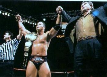 1999 Comic Images WWF SmackDown! #55 Shane McMahon / The Rock / Vince McMahon Front