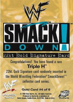 1999 Comic Images WWF SmackDown! - 22KT Gold Signatures #4 Triple H  Back