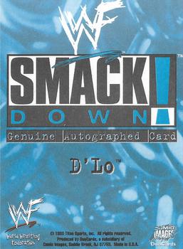 1999 Comic Images WWF SmackDown! - Autographs #3 D'Lo Brown  Back