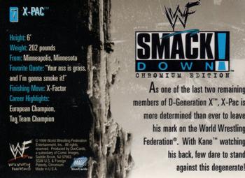 1999 Comic Images WWF SmackDown! Chromium #7 X-Pac  Back