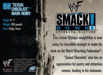 1999 Comic Images WWF SmackDown! Chromium #21 Mark Henry  Back