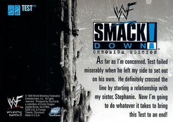 1999 Comic Images WWF SmackDown! Chromium #52 Test  Back