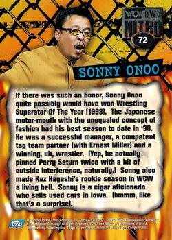 1999 Topps WCW/nWo Nitro #72 Sonny Onoo  Back