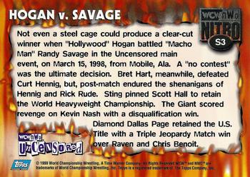 1999 Topps WCW/nWo Nitro - Stickers #S3 Hogan vs Savage  Back