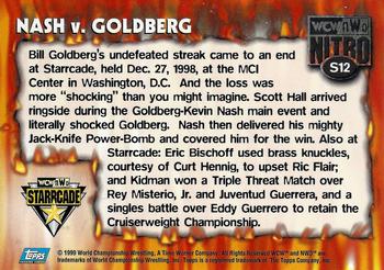 1999 Topps WCW/nWo Nitro - Stickers #S12 Nash vs Goldberg  Back