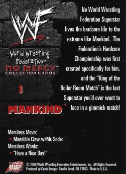 2000 Comic Images WWF No Mercy #1 Mankind  Back