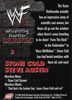2000 Comic Images WWF No Mercy #3 Stone Cold Steve Austin  Back