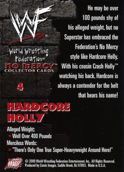 2000 Comic Images WWF No Mercy #4 Hardcore Holly  Back