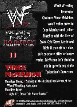 2000 Comic Images WWF No Mercy #11 Vince McMahon  Back