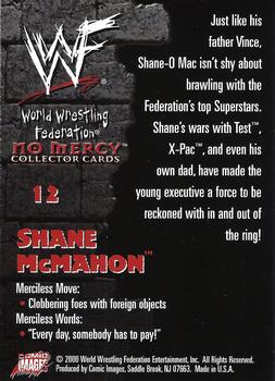 2000 Comic Images WWF No Mercy #12 Shane McMahon  Back