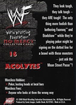 2000 Comic Images WWF No Mercy #16 The Acolytes  Back