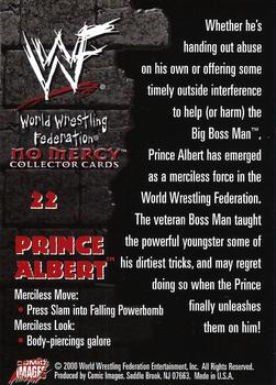 2000 Comic Images WWF No Mercy #22 Prince Albert  Back
