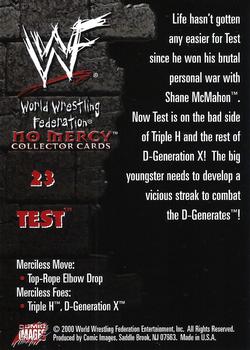 2000 Comic Images WWF No Mercy #23 Test  Back
