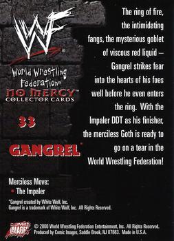 2000 Comic Images WWF No Mercy #33 Gangrel  Back