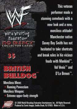 2000 Comic Images WWF No Mercy #35 British Bulldog  Back