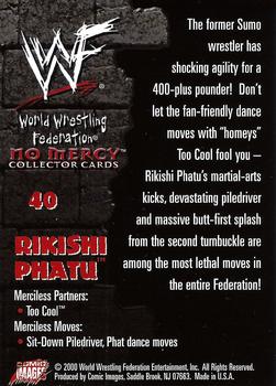 2000 Comic Images WWF No Mercy #40 Rikishi Phatu  Back