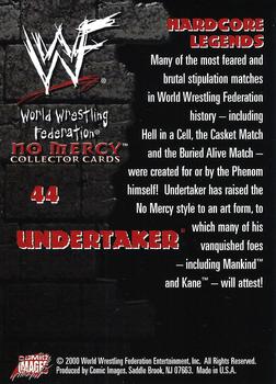 2000 Comic Images WWF No Mercy #44 The Undertaker  Back