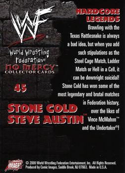 2000 Comic Images WWF No Mercy #45 Stone Cold Steve Austin  Back