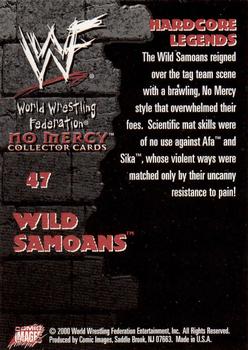 2000 Comic Images WWF No Mercy #47 Wild Samoans  Back