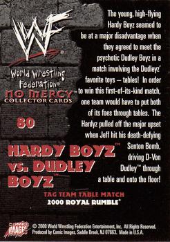 2000 Comic Images WWF No Mercy #80 The Hardy Boyz/The Dudley Boyz  Back