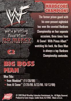 2000 Comic Images WWF No Mercy - Hardcore Champions Holofoil #C2 Big Boss Man  Back