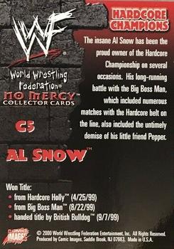 2000 Comic Images WWF No Mercy - Hardcore Champions Holofoil #C5 Al Snow  Back