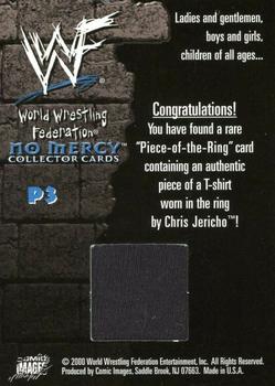 2000 Comic Images WWF No Mercy - Piece Of The Ring Relics #P3 Chris Jericho Back