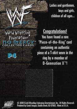 2000 Comic Images WWF No Mercy - Piece Of The Ring Relics #P4 D-Generation X Back