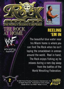 2000 Comic Images WWF Rock Solid #2 Reeling 'Em In  Back