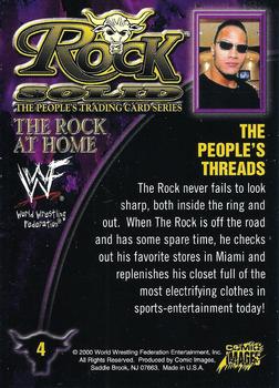 2000 Comic Images WWF Rock Solid #4 The People's Threads  Back