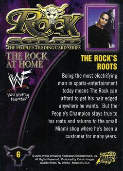 2000 Comic Images WWF Rock Solid #6 The Rock's Roots  Back