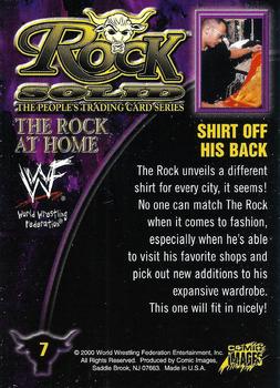 2000 Comic Images WWF Rock Solid #7 Shirt Off His Back  Back
