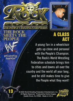 2000 Comic Images WWF Rock Solid #13 A Class Act  Back