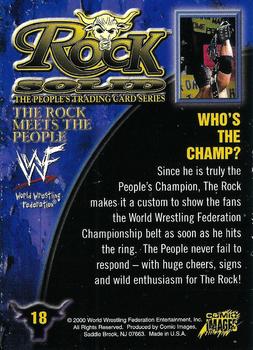 2000 Comic Images WWF Rock Solid #18 Who's The Champ  Back