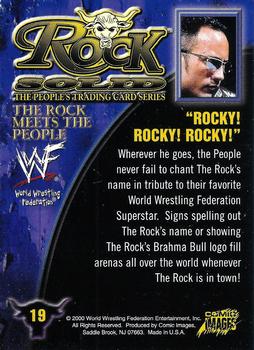 2000 Comic Images WWF Rock Solid #19 Rocky Rocky Rocky  Back