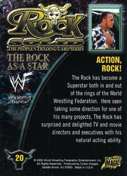 2000 Comic Images WWF Rock Solid #20 Action, Rock  Back