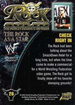 2000 Comic Images WWF Rock Solid #26 Check Right In  Back