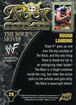 2000 Comic Images WWF Rock Solid #29 Rough Landing  Back