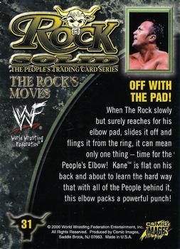 2000 Comic Images WWF Rock Solid #31 Off With The Pad  Back