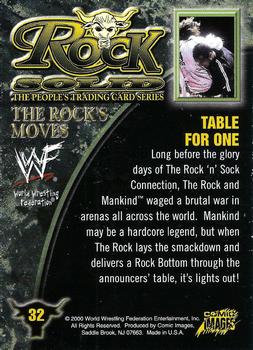 2000 Comic Images WWF Rock Solid #32 Table For One  Back