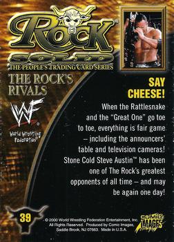 2000 Comic Images WWF Rock Solid #39 Say Cheese  Back