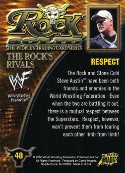 2000 Comic Images WWF Rock Solid #40 Respect  Back