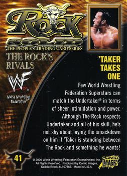 2000 Comic Images WWF Rock Solid #41 Taker Takes One  Back