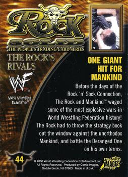 2000 Comic Images WWF Rock Solid #44 One Giant Hit For Mankind  Back