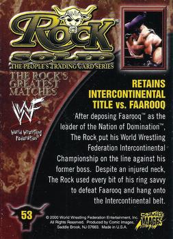 2000 Comic Images WWF Rock Solid #53 Rock vs. Faarooq  Back