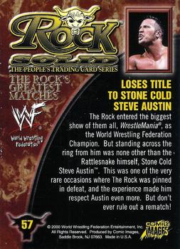 2000 Comic Images WWF Rock Solid #57 Rock vs. Steve Austin  Back